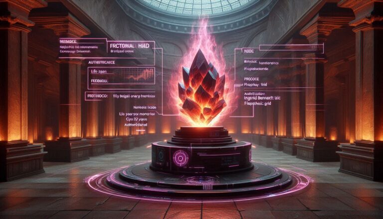 A photorealistic forensic visualization of an Atlantean crystal dome with a tactical neon-magenta HUD overlay showing energy flow and biological data.