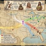 Map of historical giant skeleton discoveries in North America with newspaper account locations.