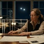 A 3D star model and Betty Hill's hand-drawn star map pointing to the Zeta Reticuli binary star system.